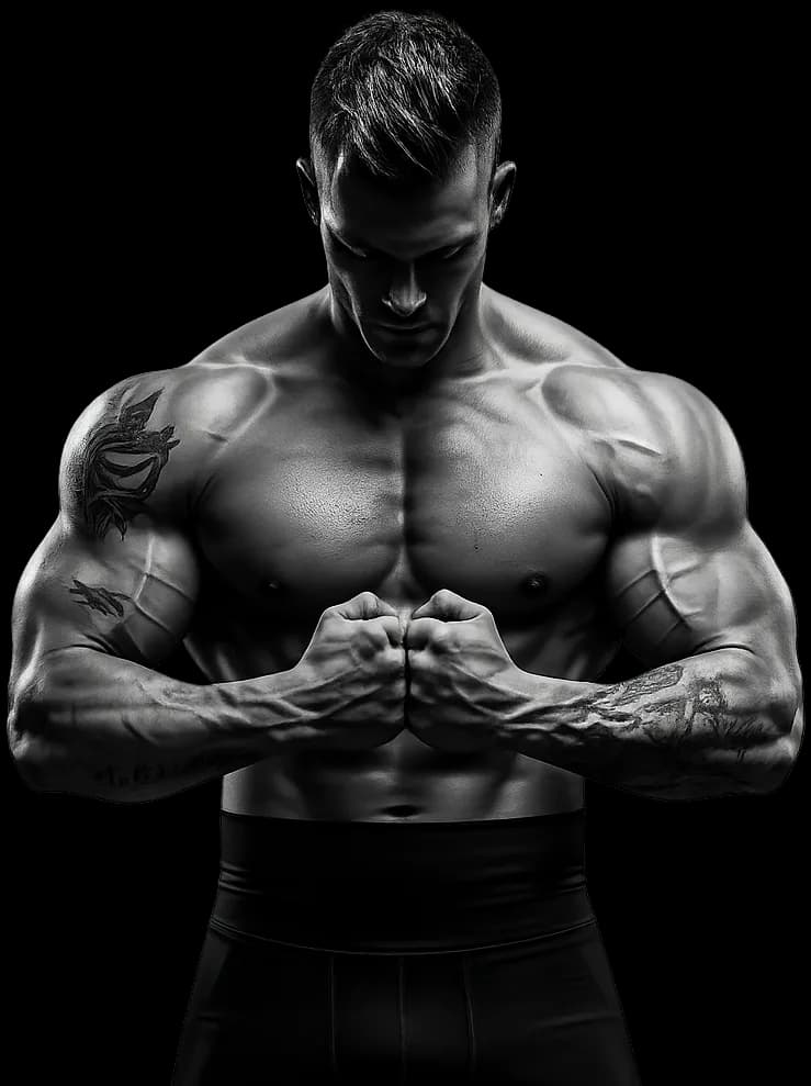 Athlete with dumbbell